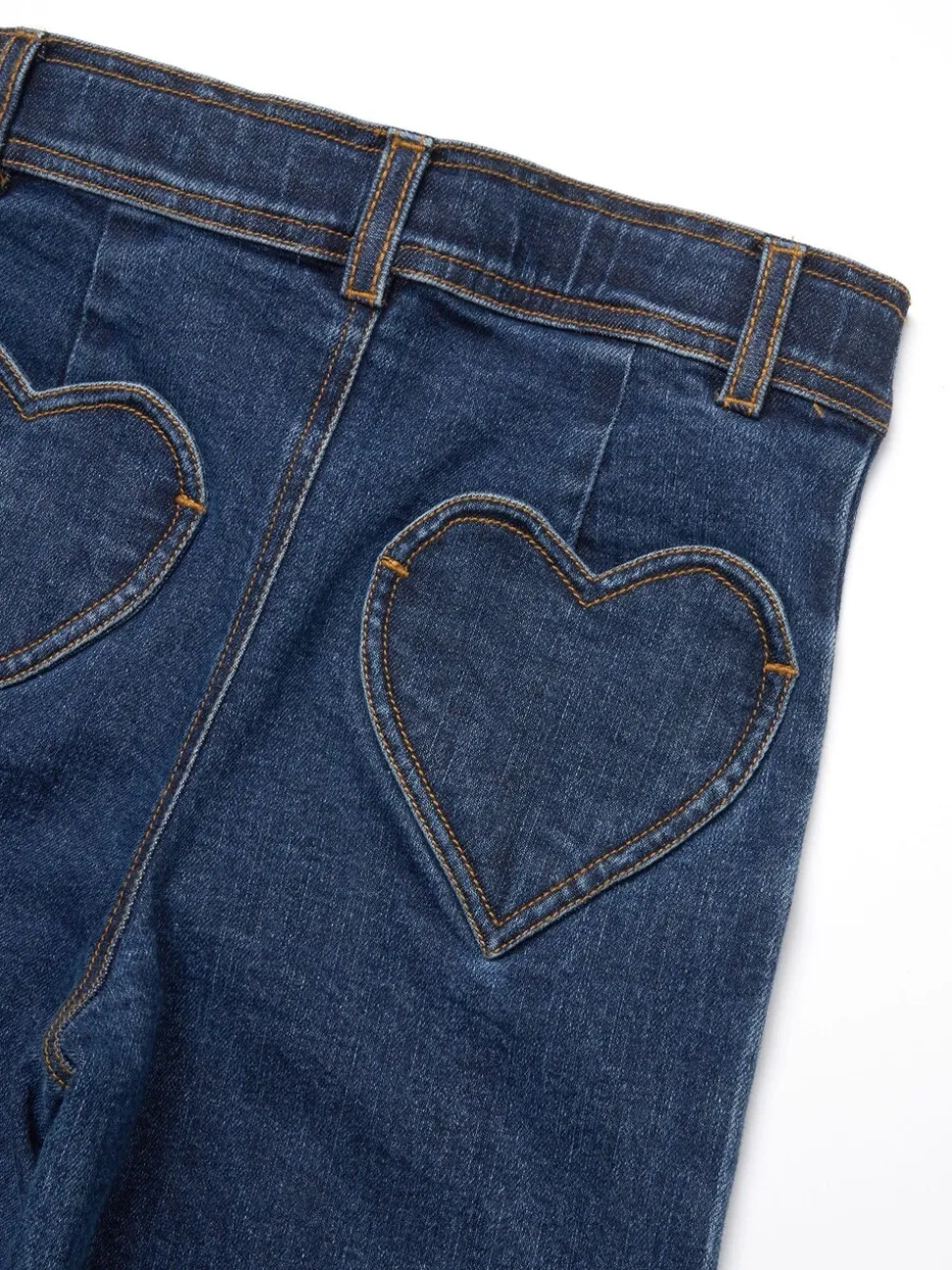 Angel & Rocket Paloma blauwe Cropped Jeans met hartzak