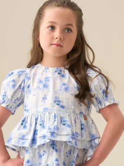 Angel & Rocket Pia Floral Tie Detail Peplum Blouse