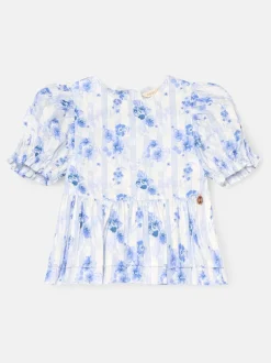 Angel & Rocket Pia Floral Tie Detail Peplum Blouse