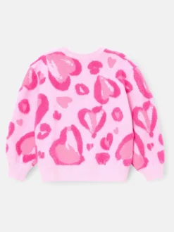 Angel & Rocket Reya Leopard Print Heart Eyelash Jumper