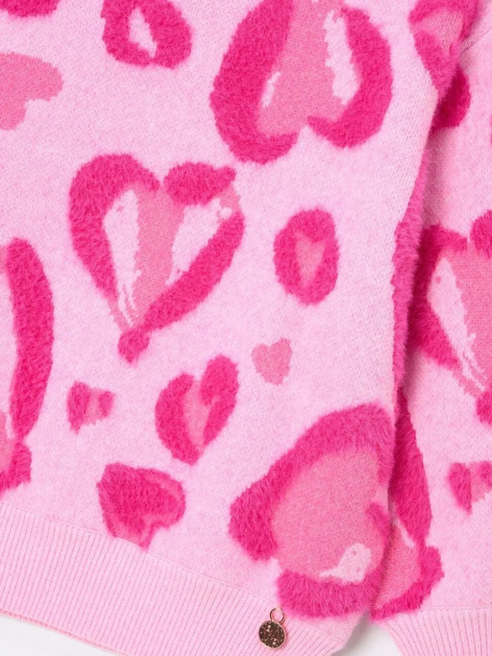 Angel & Rocket Reya Leopard Print Heart Eyelash Jumper