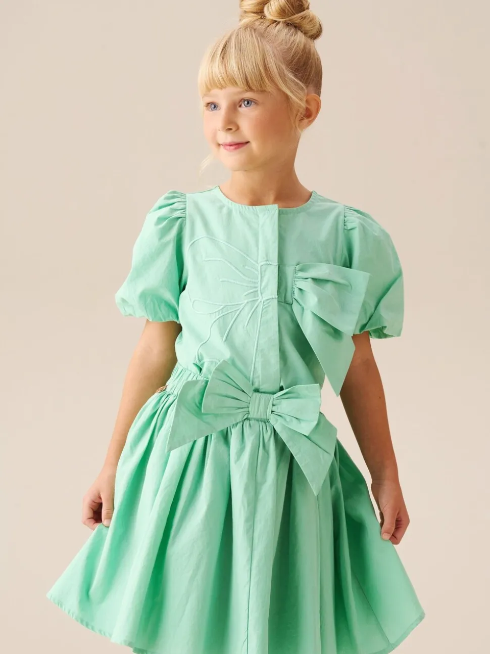 Angel & Rocket Roxie Bow Embellished Woven Blouse