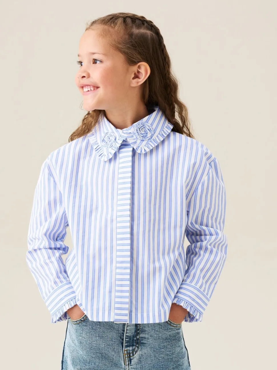 Angel & Rocket Stripe Corsage Collar Shirt
