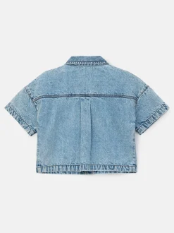 Angel & Rocket Zeta Diamonte 100% katoenen denim overhemd met korte mouwen