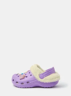 Angels By Accessorize Girls Charm Faux Fur Lined Clogs