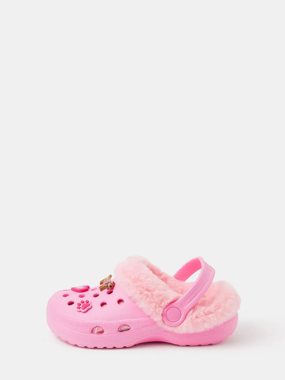 Angels By Accessorize Girls Dog Charm Faux Fur Lined Clogs