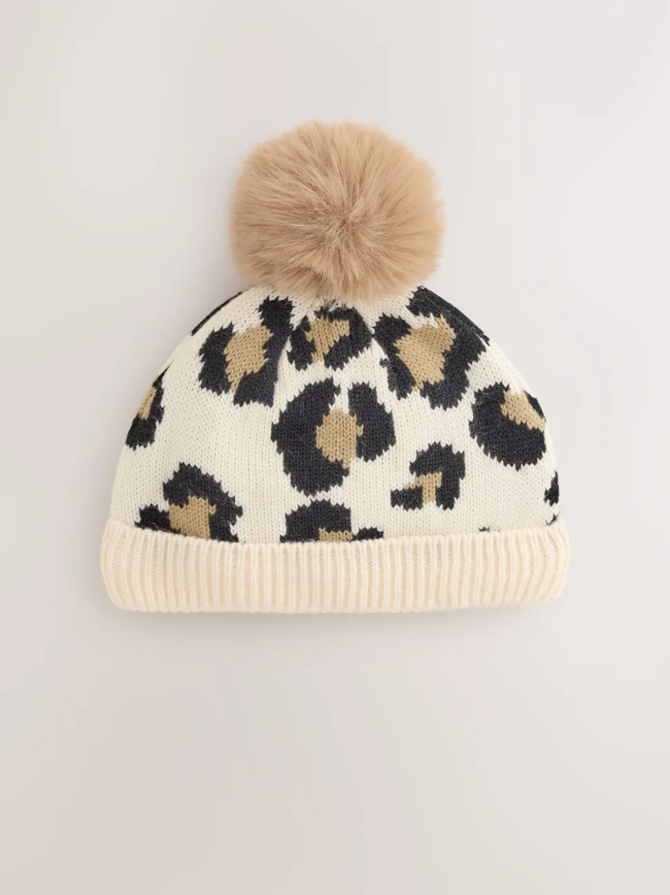 Animal - Gebreide babymuts met print en pompon (0mnd -2jr)