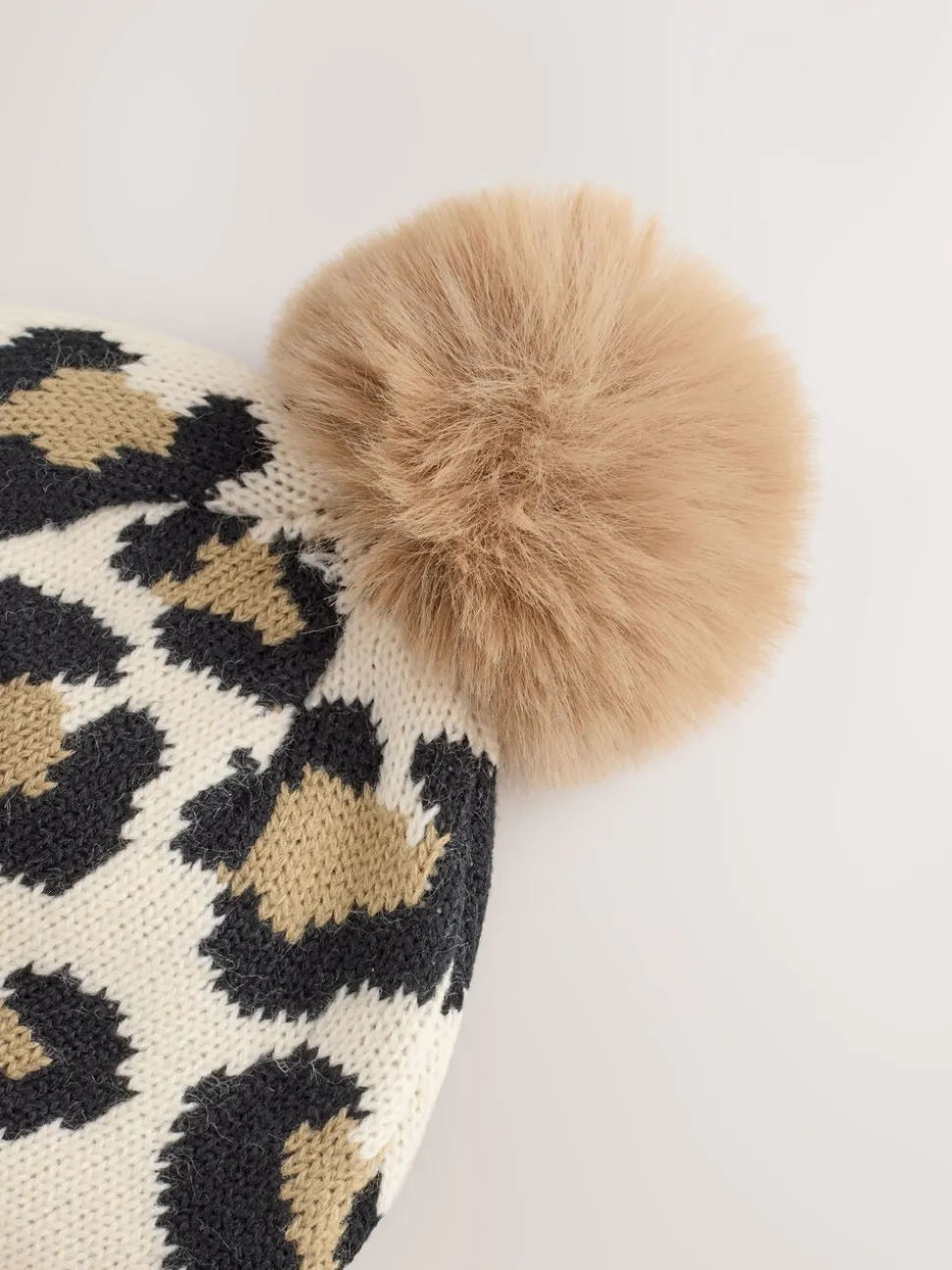 Animal - Gebreide babymuts met print en pompon (0mnd -2jr)