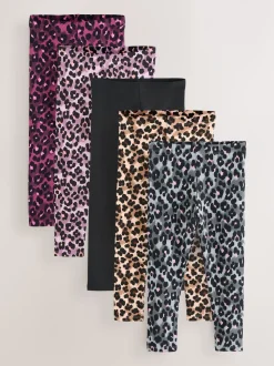 Animal - Verpakking van 5 leggings (3-16 jr)