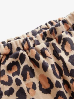 Animal luipaardprint - Broek met structuur en wijde kortere pijpen (3mnd -7jr)