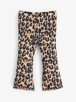 Animal luipaardprint - Geribbelde flare legging (3 mnd-7 jr)