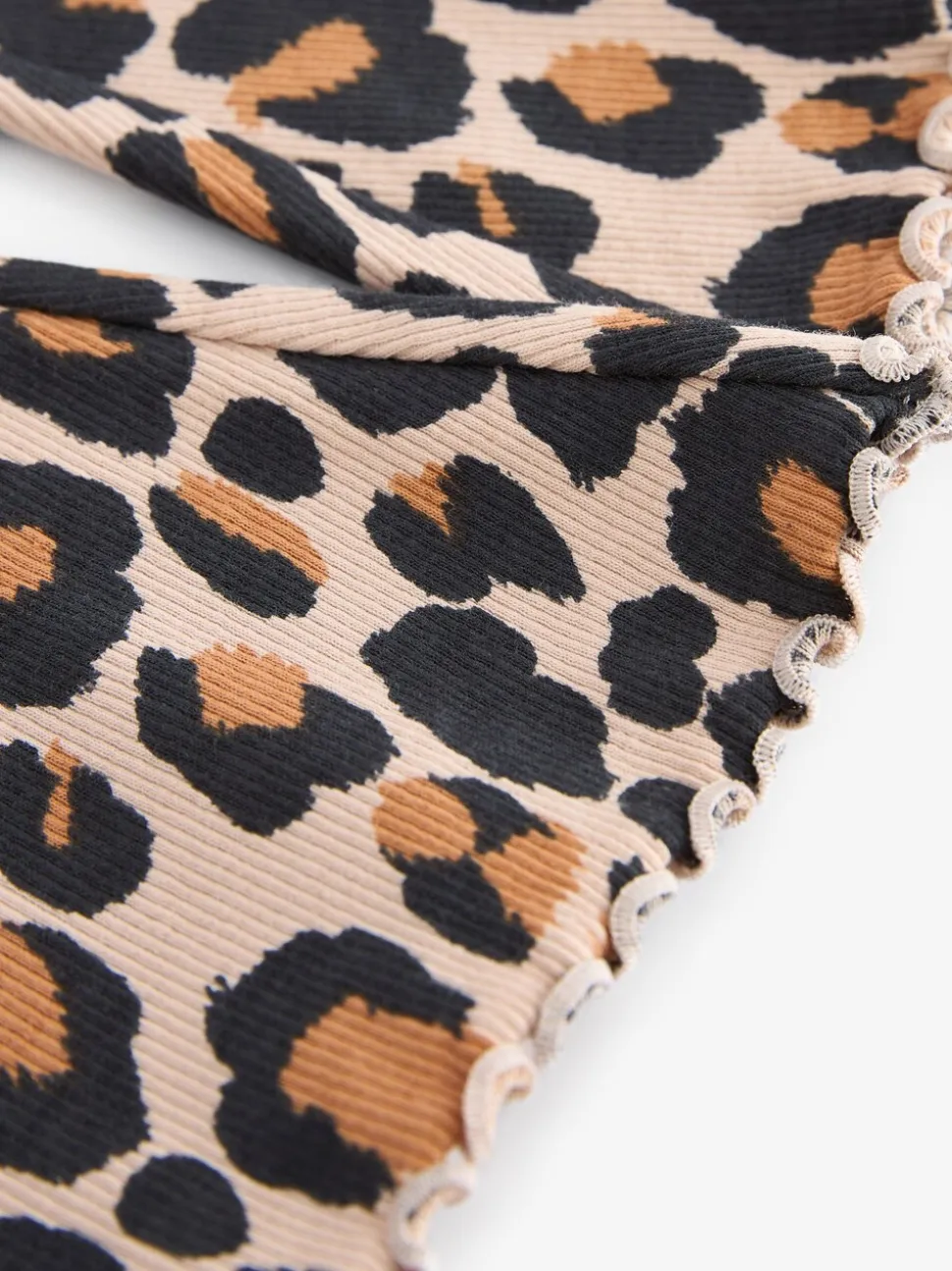 Animal luipaardprint - Geribbelde flare legging (3 mnd-7 jr)