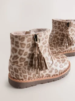 Animal Shimmer - Chelsea enkellaarsjes met rits en kwastjes