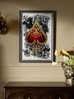 Antiqued Cards Suit Mirror Wall Art