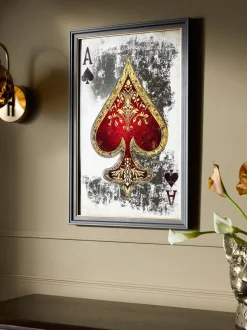 Antiqued Cards Suit Mirror Wall Art