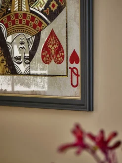 Antiqued Cards Suit Mirror Wall Art