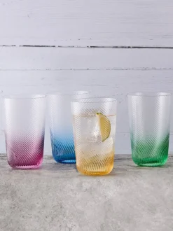 Anton Studio Designs Set of 4 Swirl Hiball Tumblers