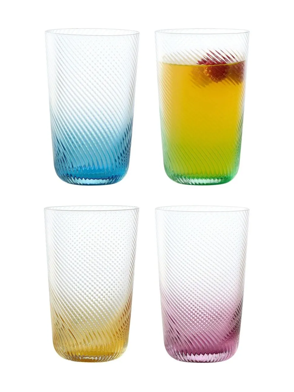 Anton Studio Designs Set of 4 Swirl Hiball Tumblers
