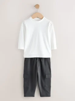 Antraciet - 3 -delige set van T-shirt en joggingbroeken (3mnd-7jr)