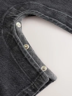 Antraciet - Babyset van denim bretelbroeken en bodysuit (0 mnd - 2 jr)
