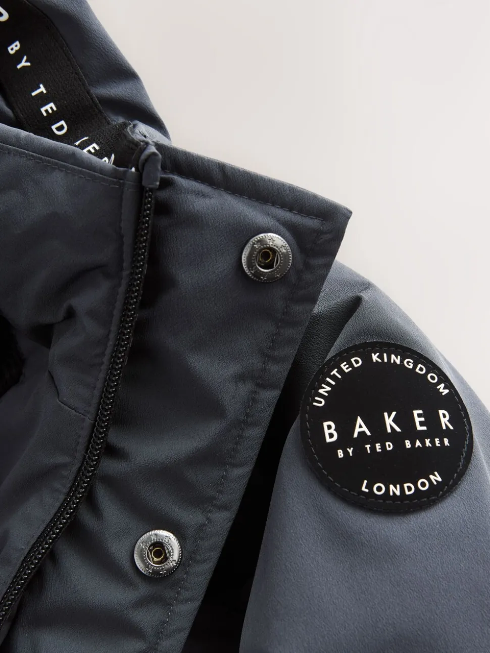 Antraciet - Baker By Ted Baker regenbestendige gewateerde lange jas