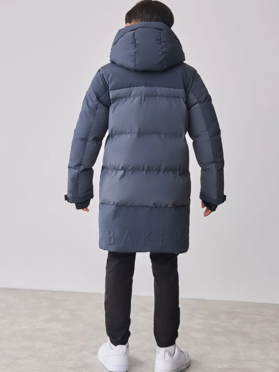 Antraciet - Baker By Ted Baker regenbestendige gewateerde lange jas
