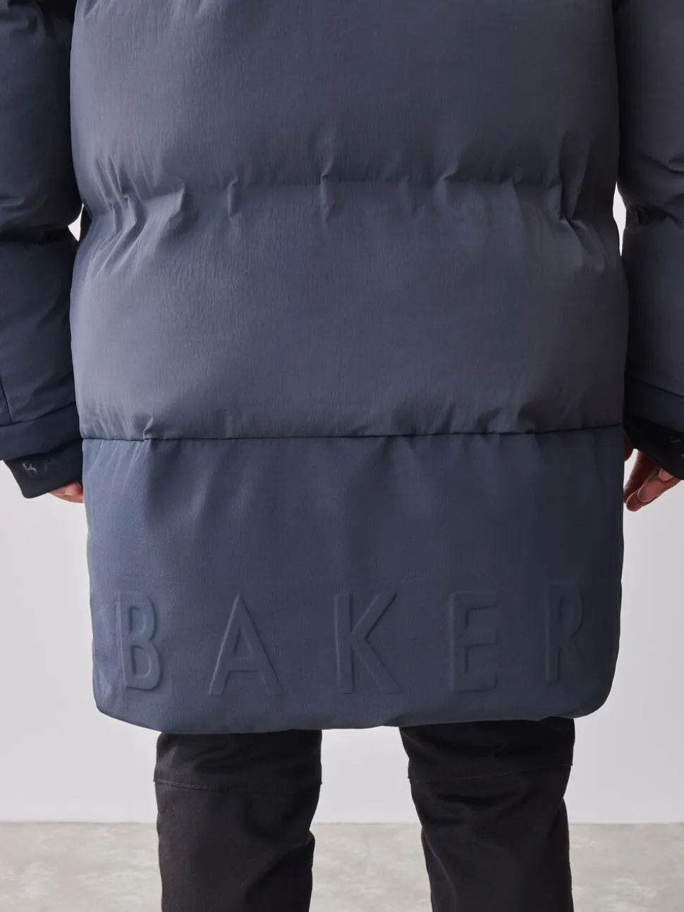 Antraciet - Baker By Ted Baker regenbestendige gewateerde lange jas