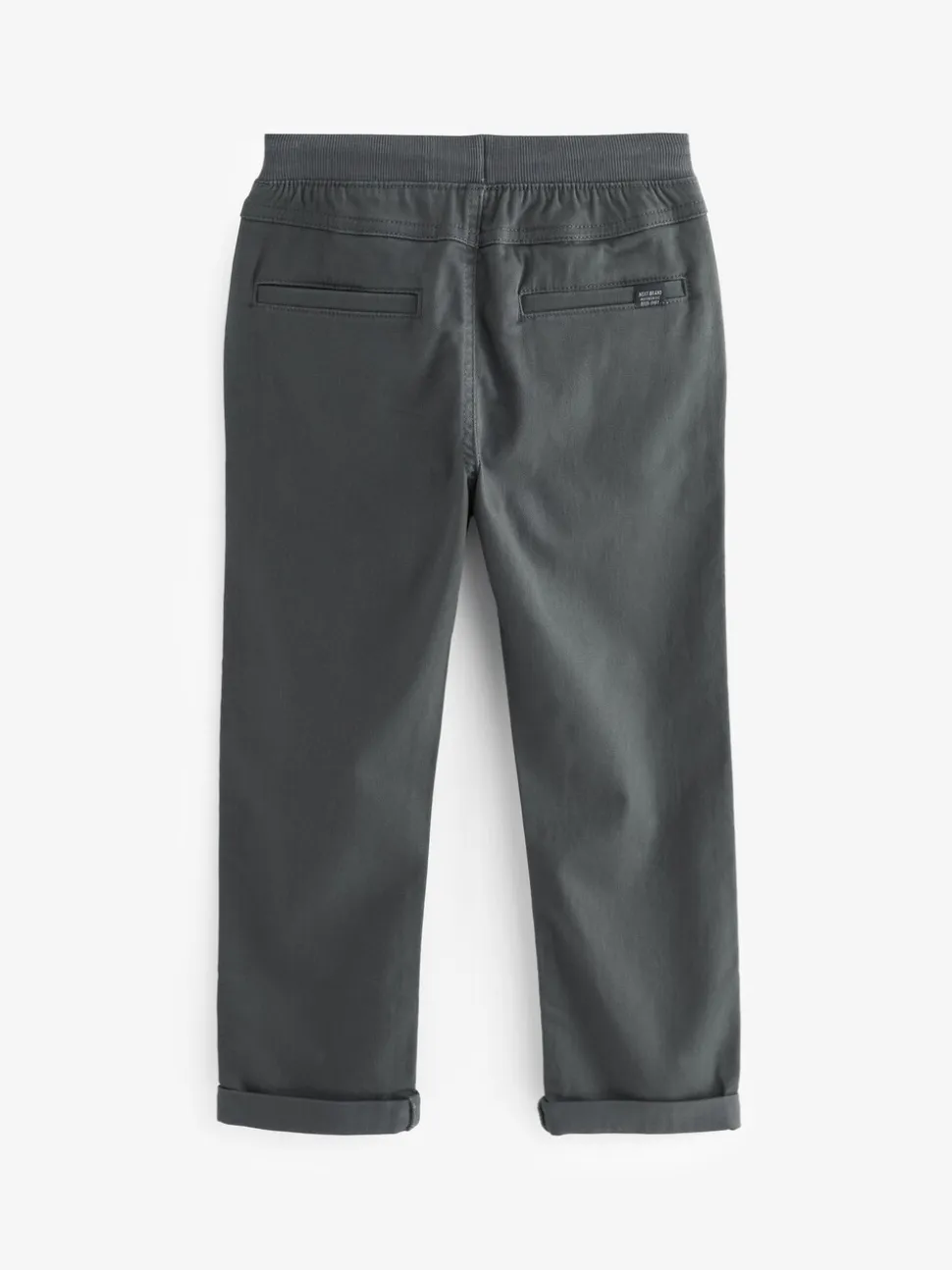 Antraciet - Broek met geribde elastische taille (3-16 jr)