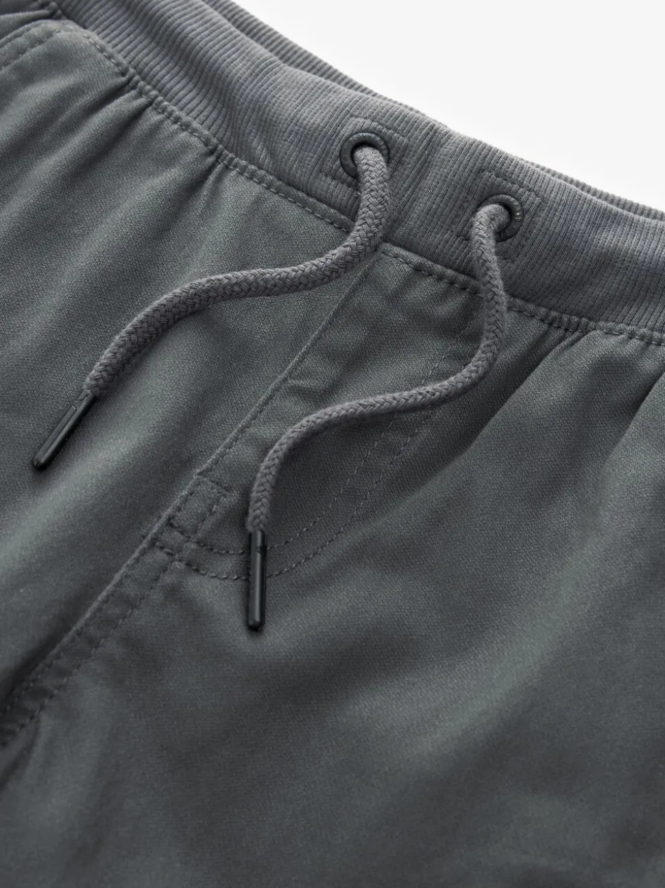 Antraciet - Broek met geribde elastische taille (3-16 jr)