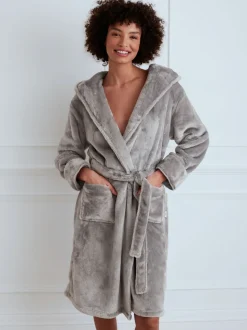 Antraciet - Chelsea Peers - Fleece badjas