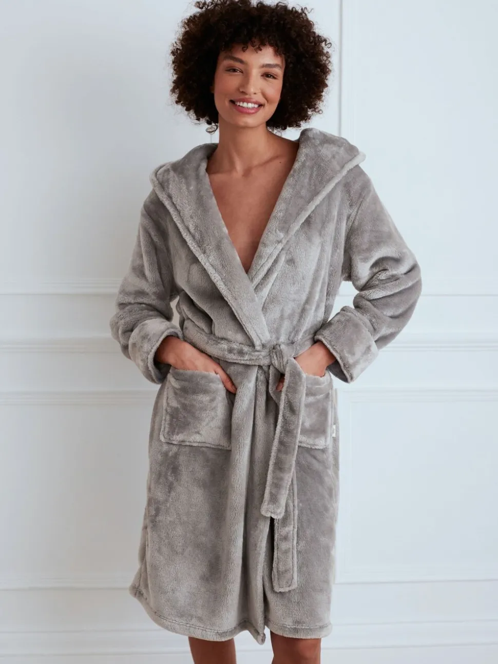 Antraciet - Chelsea Peers - Fleece badjas