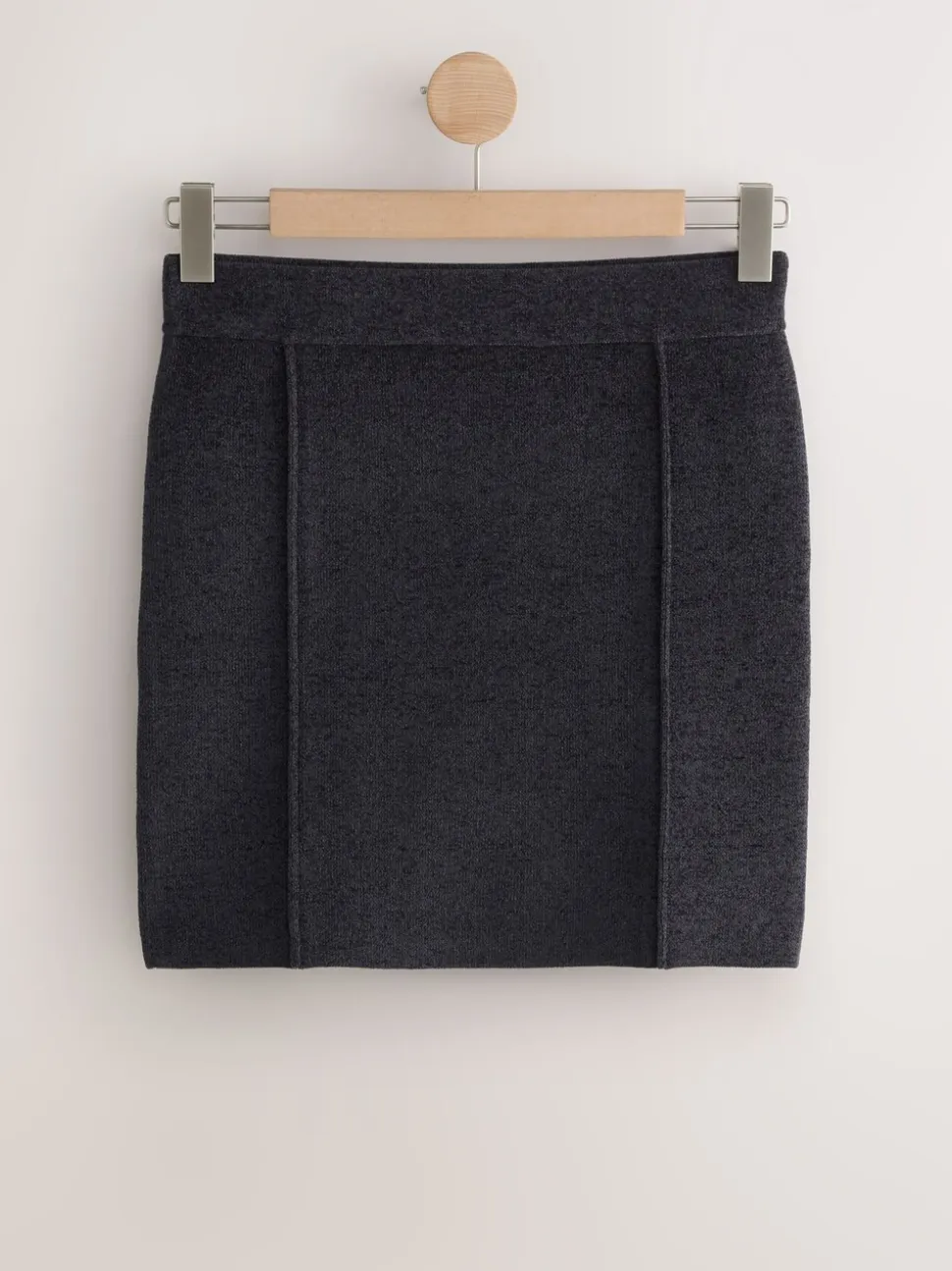 Antraciet - Chenille Seam Detail Mini Skirt Co-Ord