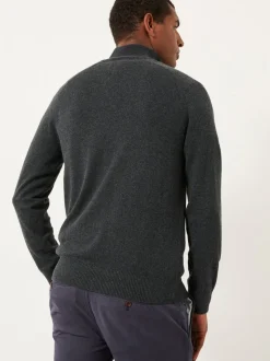 Antraciet - FatFace Half Zip Neck Knitted Jumper