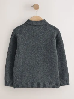 Antraciet - Gebreid vest (3-16jr)