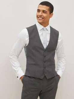 Antraciet - Gilet met regular fit