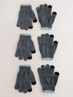 Antraciet - Magic handschoenen 3 paar (3-16jr)