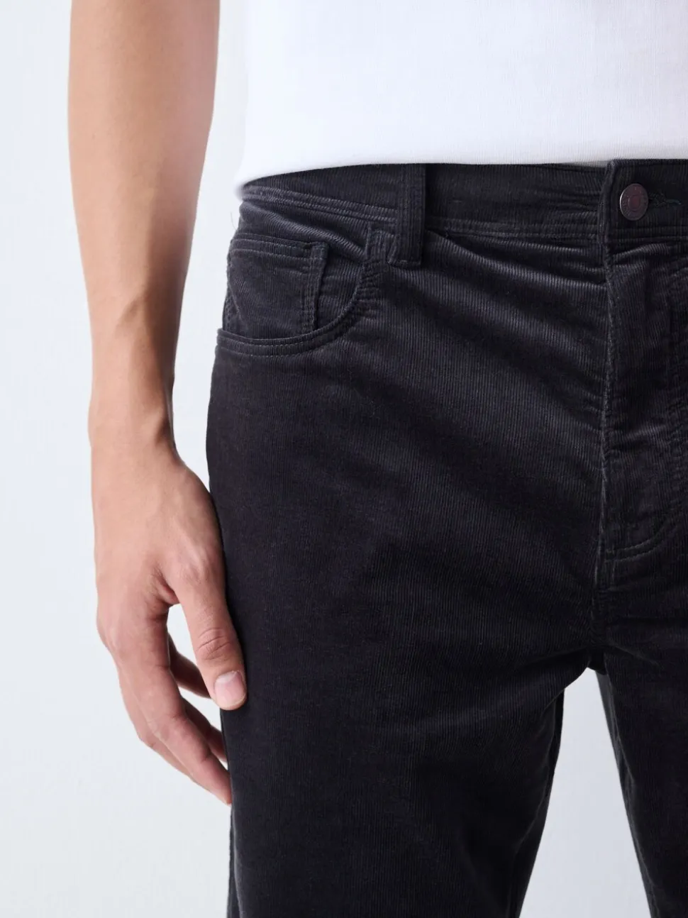 Antraciet - Motionflex Corduroy Stretch Trousers