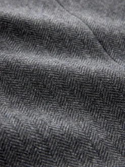 Antraciet - Normale Pasvorm - Blazer met visgraatmotief en hoog wolgehalte
