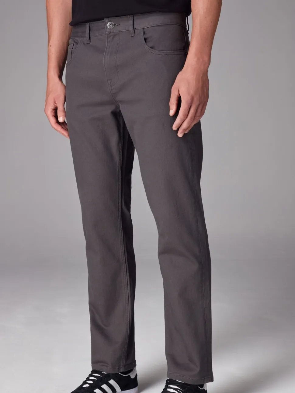 Antraciet - Rechte, klassieke jeans met stretch