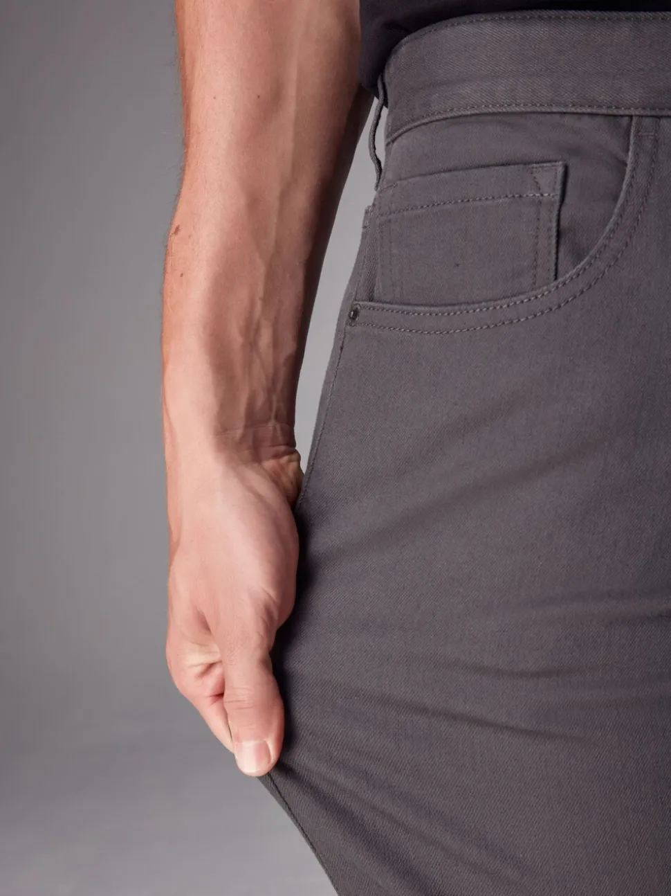 Antraciet - Rechte, klassieke jeans met stretch