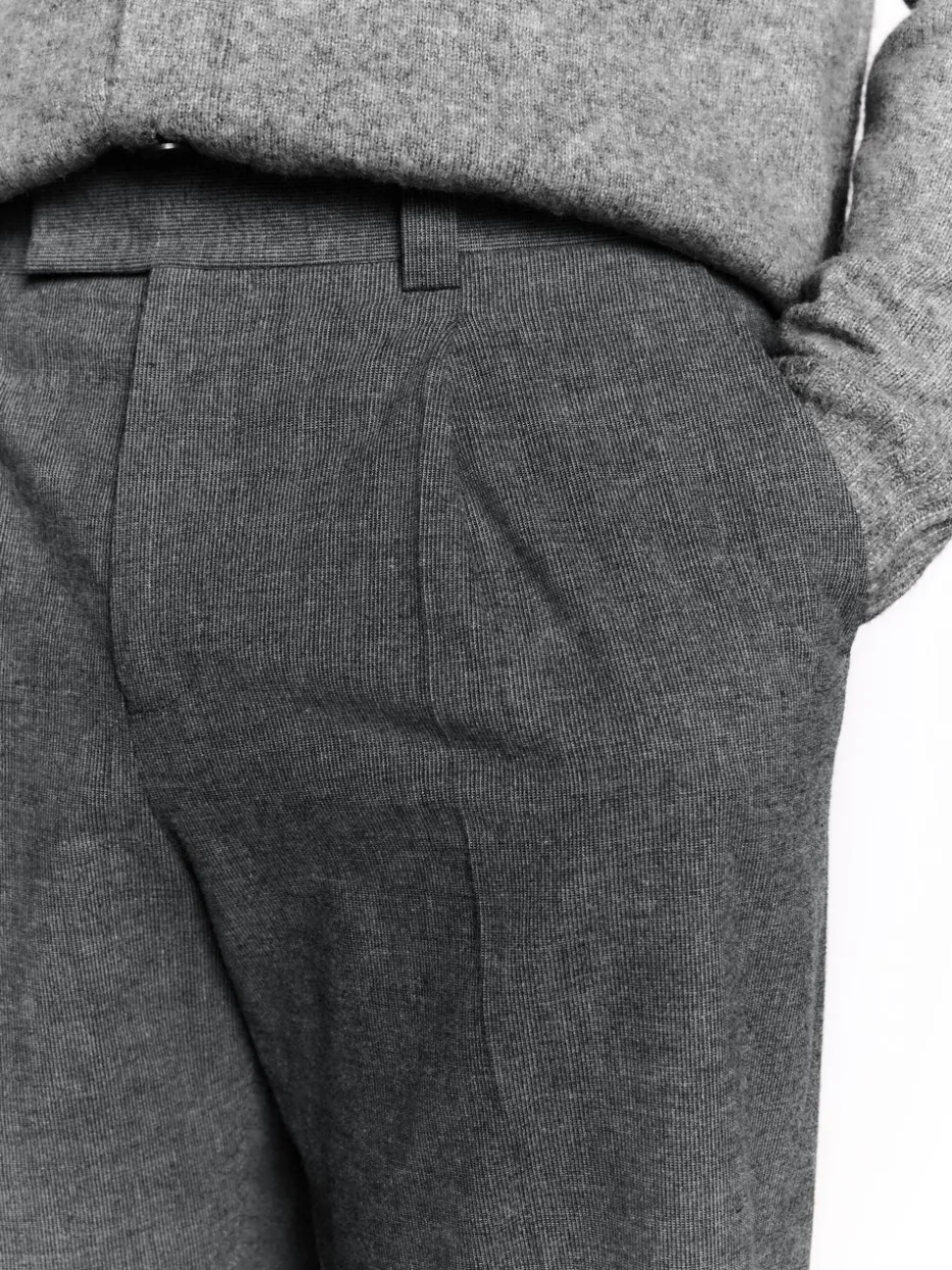 Antraciet - Regular Fit Smart Brushed Cotton Textured Trousers