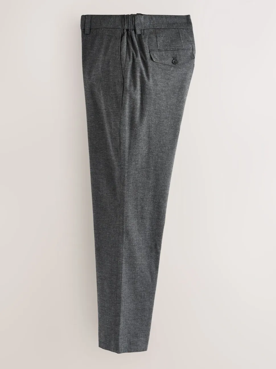 Antraciet - Regular Fit Smart Brushed Cotton Textured Trousers
