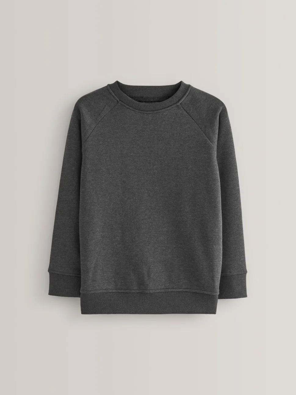 Antraciet - Schoolsweater met ronde hals (3-17jr)