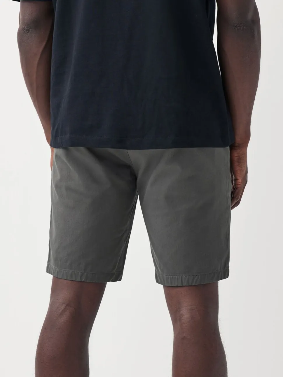 Antraciet - Slim Fit - Chinoshort met stretch