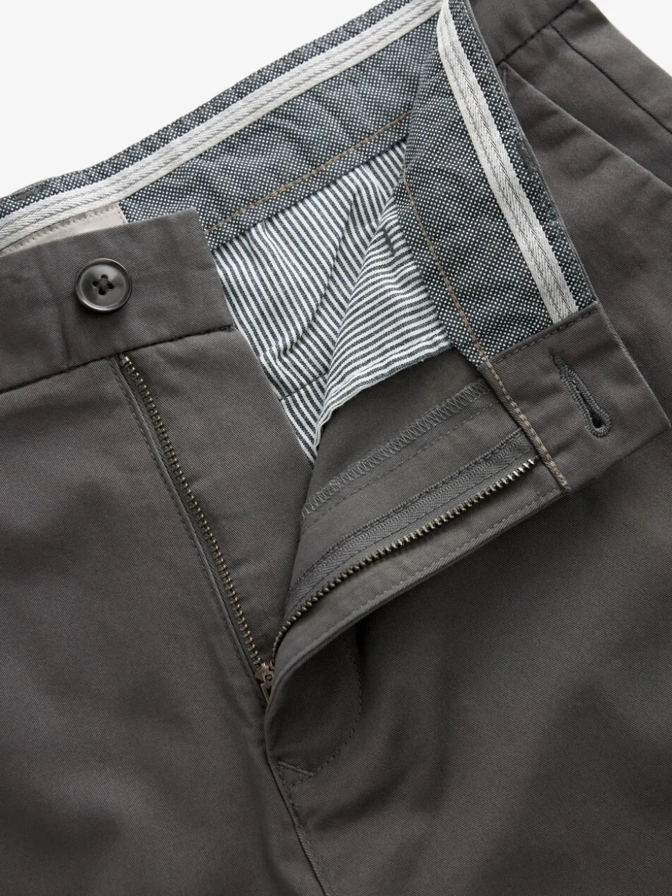 Antraciet - Slim Fit - Chinoshort met stretch
