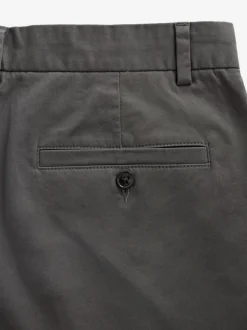 Antraciet - Slim Fit - Chinoshort met stretch