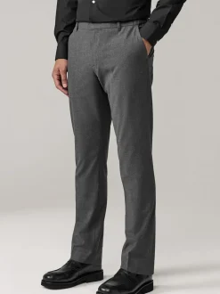 Antraciet - Slim Fit - Elasticated Waist Motionflex Stretch Smart Trousers