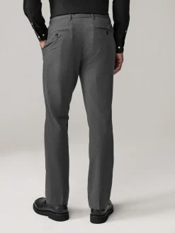Antraciet - Slim Fit - Elasticated Waist Motionflex Stretch Smart Trousers