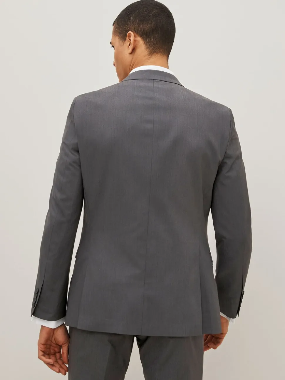 Antraciet - Slim Fit - Kostuum met twee knopen: colbert