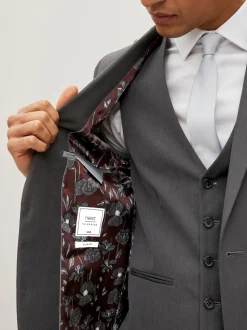 Antraciet - Slim Fit - Kostuum met twee knopen: colbert